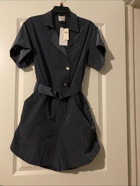 Varley Navy/Marin Short-Sleeve Belted Romper